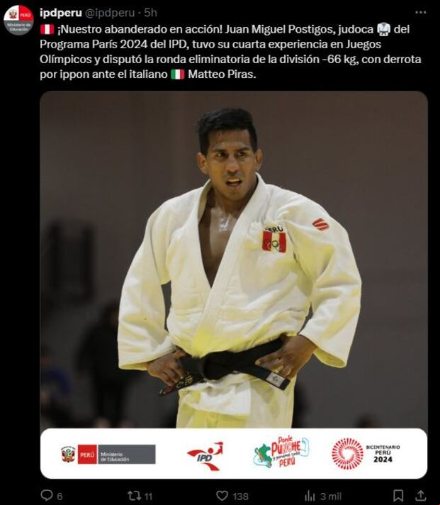 Postigos tuvo su cuarta experiencia en Juegos Olímpicos.