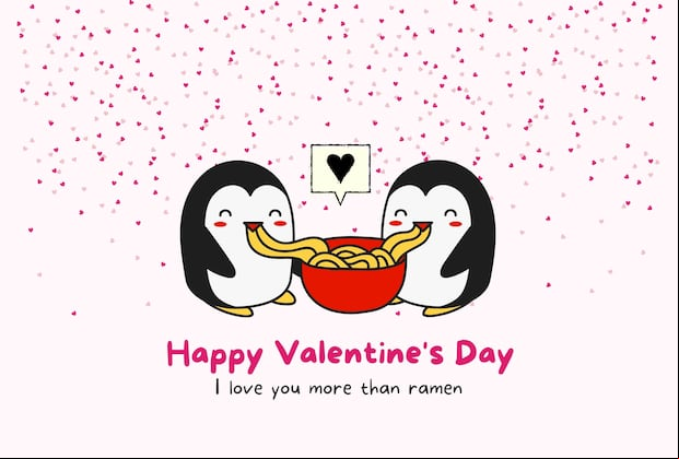 Happy Valentin'es Day! I love you more than ramen. | Photo by Canva