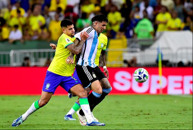 Argentina and Brazil face each other this Tuesday, March 25, on Matchday 14 of the 2026 World Cup Qualifiers. (Photo: Getty Images)