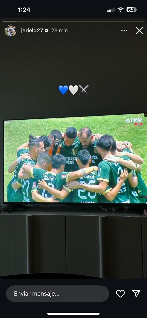 De Santis está viendo el Alianza Lima vs. Atlético Grau desde España. (Foto: Captura de IG)