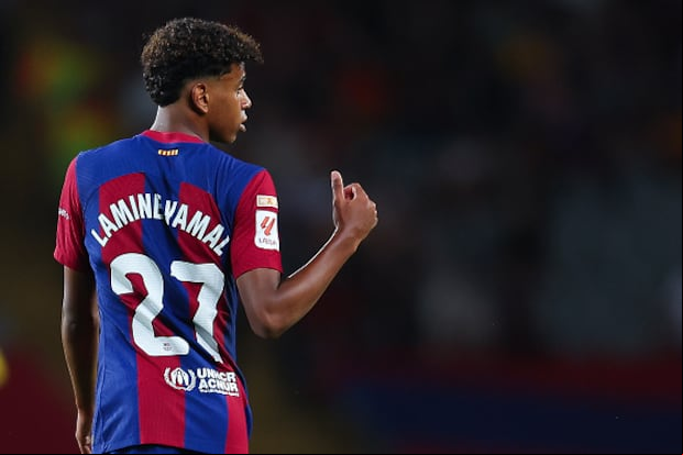 Lamine Yamal debutó profesionalmente en el Barcelona en un partido ante Betis en 2023. (Foto: Getty Images)