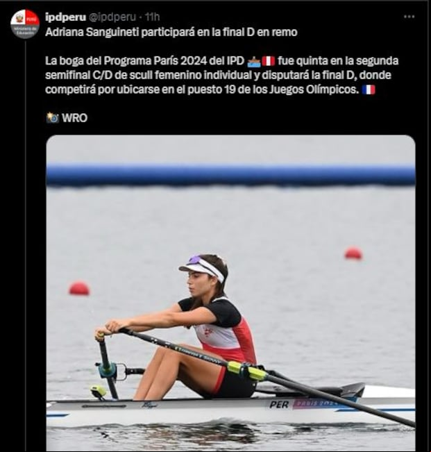 Adriana Sanguineti en el quinto día del Team Perú en París 2024. (IPD)