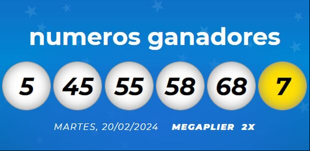 Números ganadores del 20 de febrero (Foto: Mega Millions)