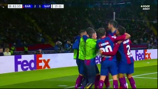 ¡Para asegurar la clasificación! Gol de Robert Lewandowski en 3-1 de Barcelona vs. Napoli