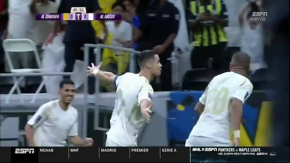 Gol de Cristiano Ronaldo para el 1-0 de Al Nassr vs Al Gharafa. (Video: ESPN)