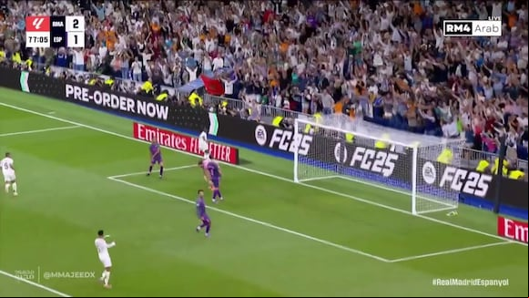 Gol de Vinícius para el 3-1 de Real Madrid vs. Espanyol. (Video: RM4 Arab)