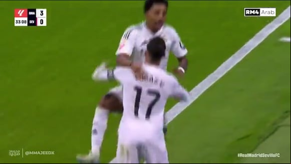 Golazo de Rodrygo para el 3-0 del Real Madrid vs Sevilla. (Video: RM4)