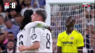 Tras un potente remate: el golazo de Valverde para el 1-0 de Real Madrid vs. Villarreal